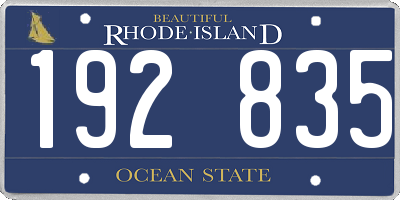 RI license plate 192835