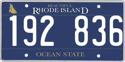 RI license plate 192836