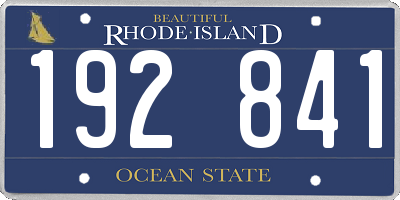 RI license plate 192841