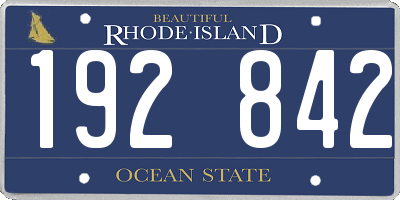 RI license plate 192842