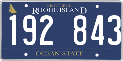 RI license plate 192843