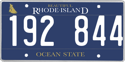 RI license plate 192844
