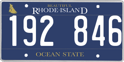 RI license plate 192846