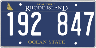 RI license plate 192847