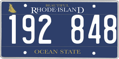 RI license plate 192848