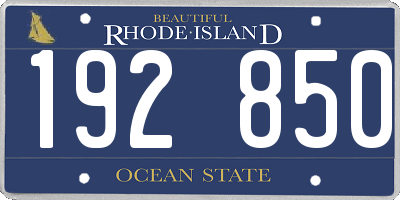 RI license plate 192850