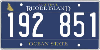 RI license plate 192851