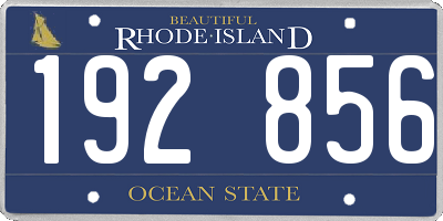 RI license plate 192856