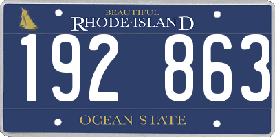 RI license plate 192863