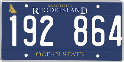 RI license plate 192864