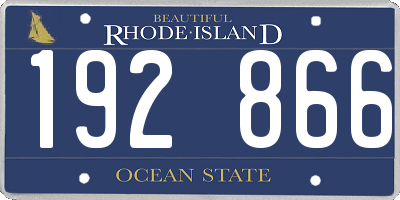 RI license plate 192866