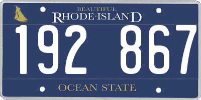RI license plate 192867