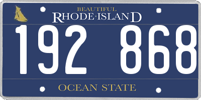 RI license plate 192868