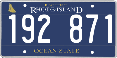RI license plate 192871