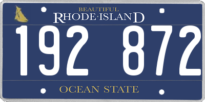 RI license plate 192872