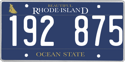 RI license plate 192875
