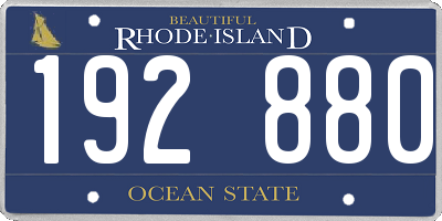RI license plate 192880