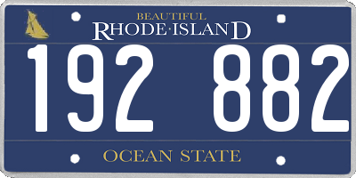 RI license plate 192882