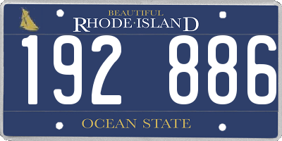 RI license plate 192886