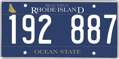 RI license plate 192887