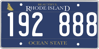 RI license plate 192888