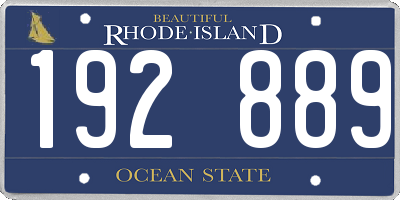 RI license plate 192889