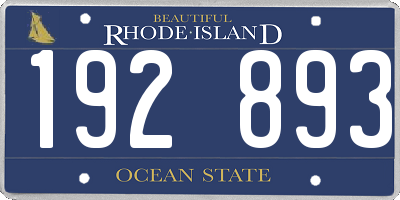 RI license plate 192893