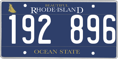 RI license plate 192896