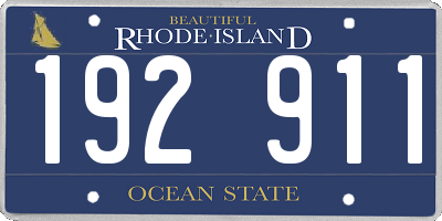 RI license plate 192911