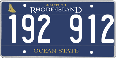 RI license plate 192912