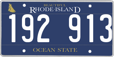 RI license plate 192913