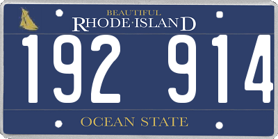 RI license plate 192914
