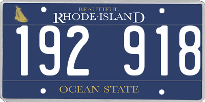 RI license plate 192918