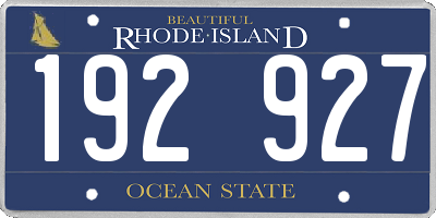 RI license plate 192927