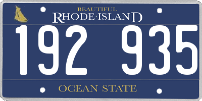 RI license plate 192935