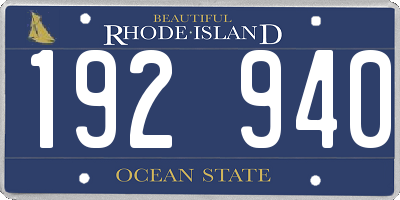 RI license plate 192940