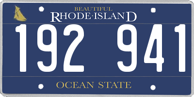 RI license plate 192941