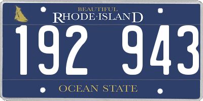 RI license plate 192943