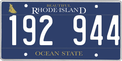 RI license plate 192944