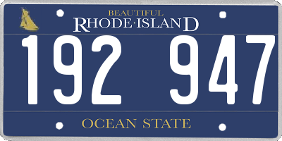 RI license plate 192947