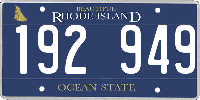 RI license plate 192949