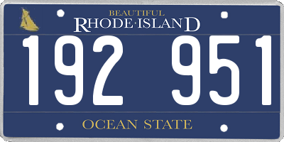 RI license plate 192951