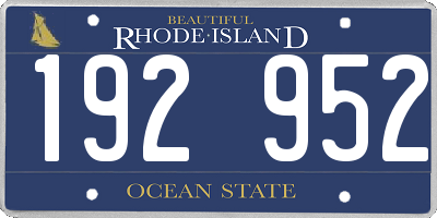 RI license plate 192952