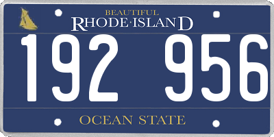 RI license plate 192956