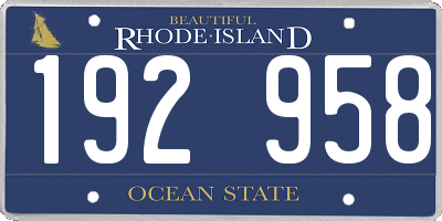 RI license plate 192958