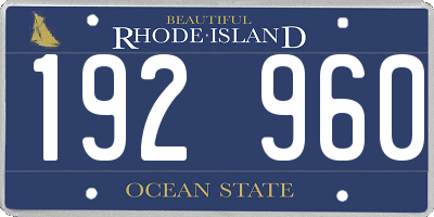 RI license plate 192960