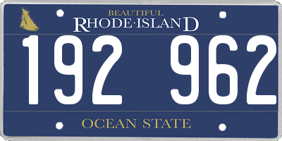 RI license plate 192962