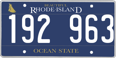 RI license plate 192963