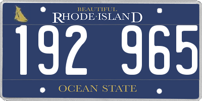 RI license plate 192965