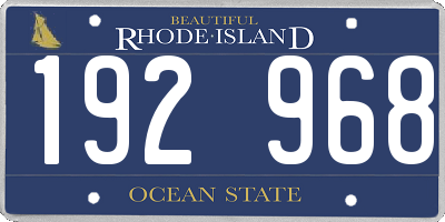 RI license plate 192968